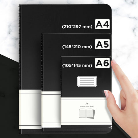 compare-the-size-of-A4-A5-A6-dot-grid-work-notebook