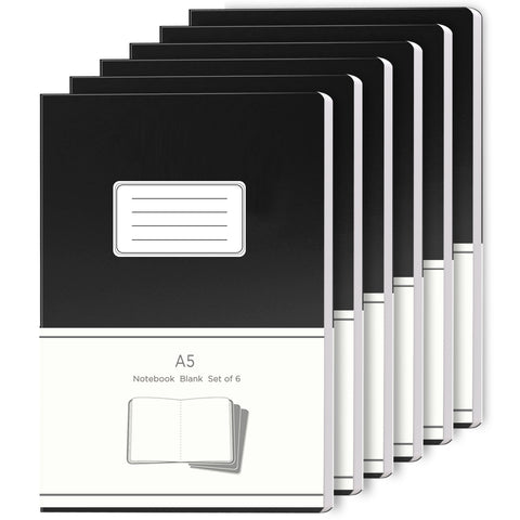 A5-blank-work-notebook-set-of-6-black-cov