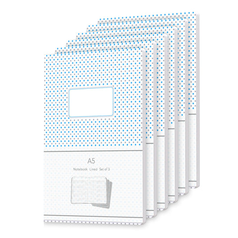 pack-of-6-A5-lined-notebooks-with-blue-grey-dot-cover