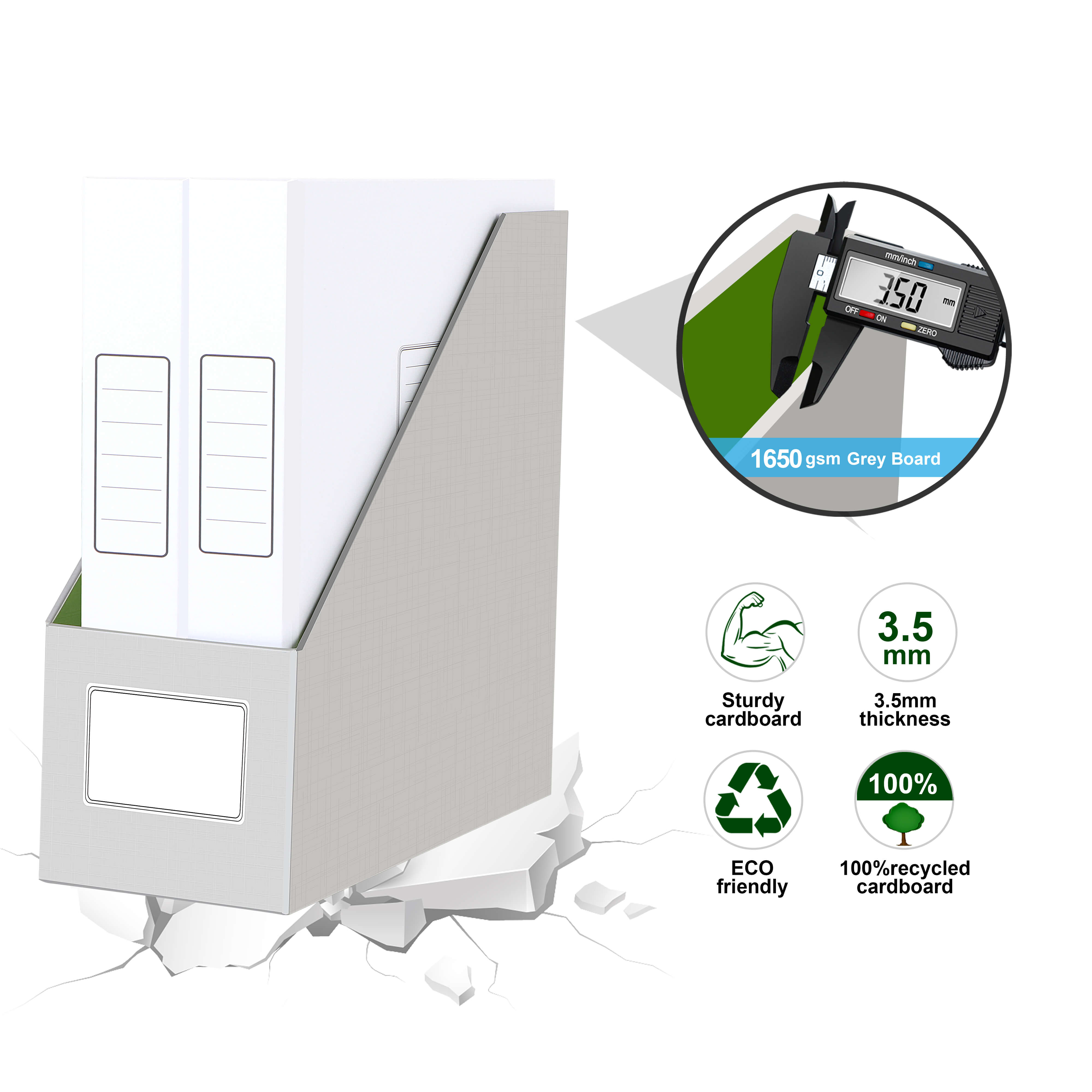 Cardboard Magazine File Standing Holders for Storing Books, Documents ...