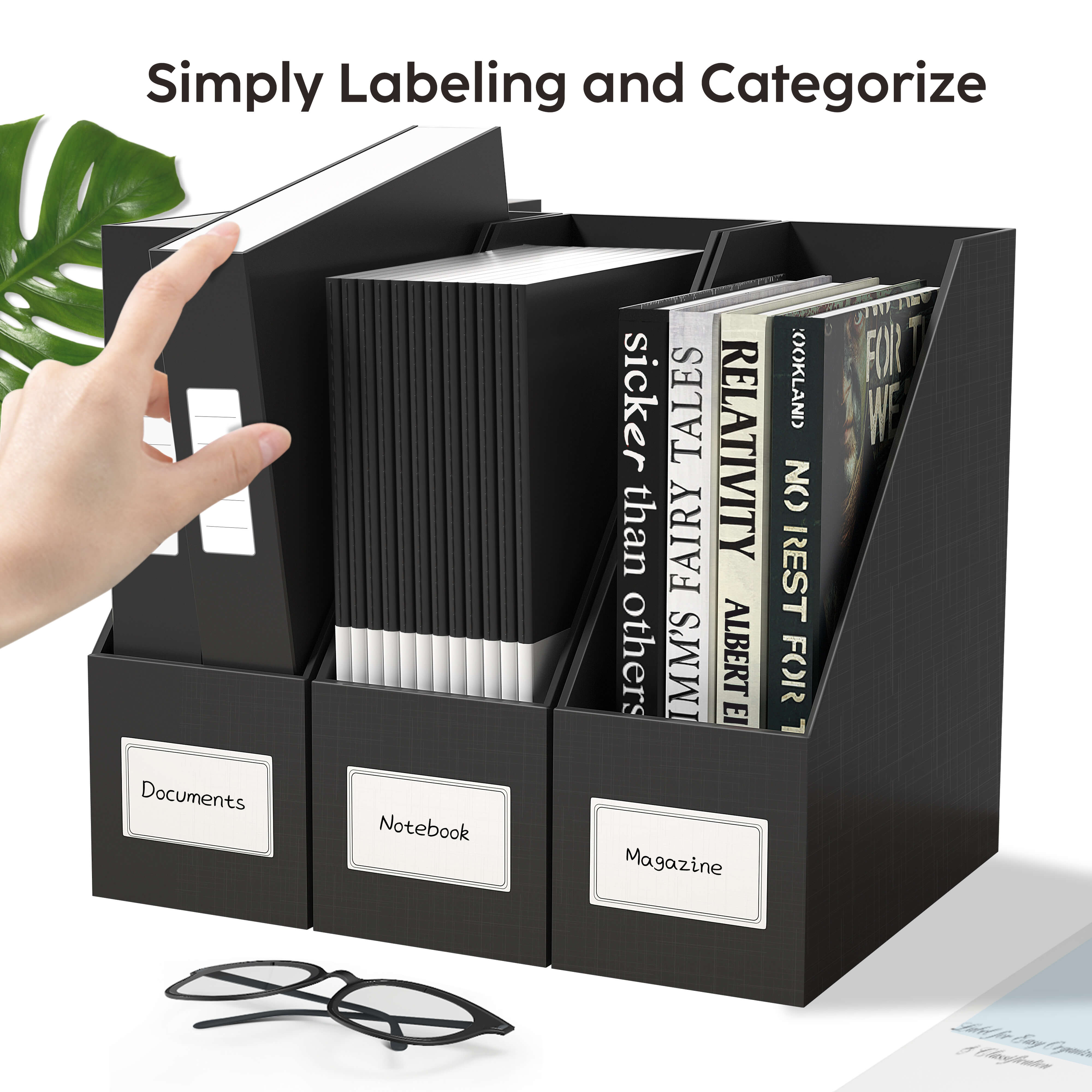 File Magazine Rack Cardboard Cardboard Magazine File Standing Holders for Storing Books, Documents ...