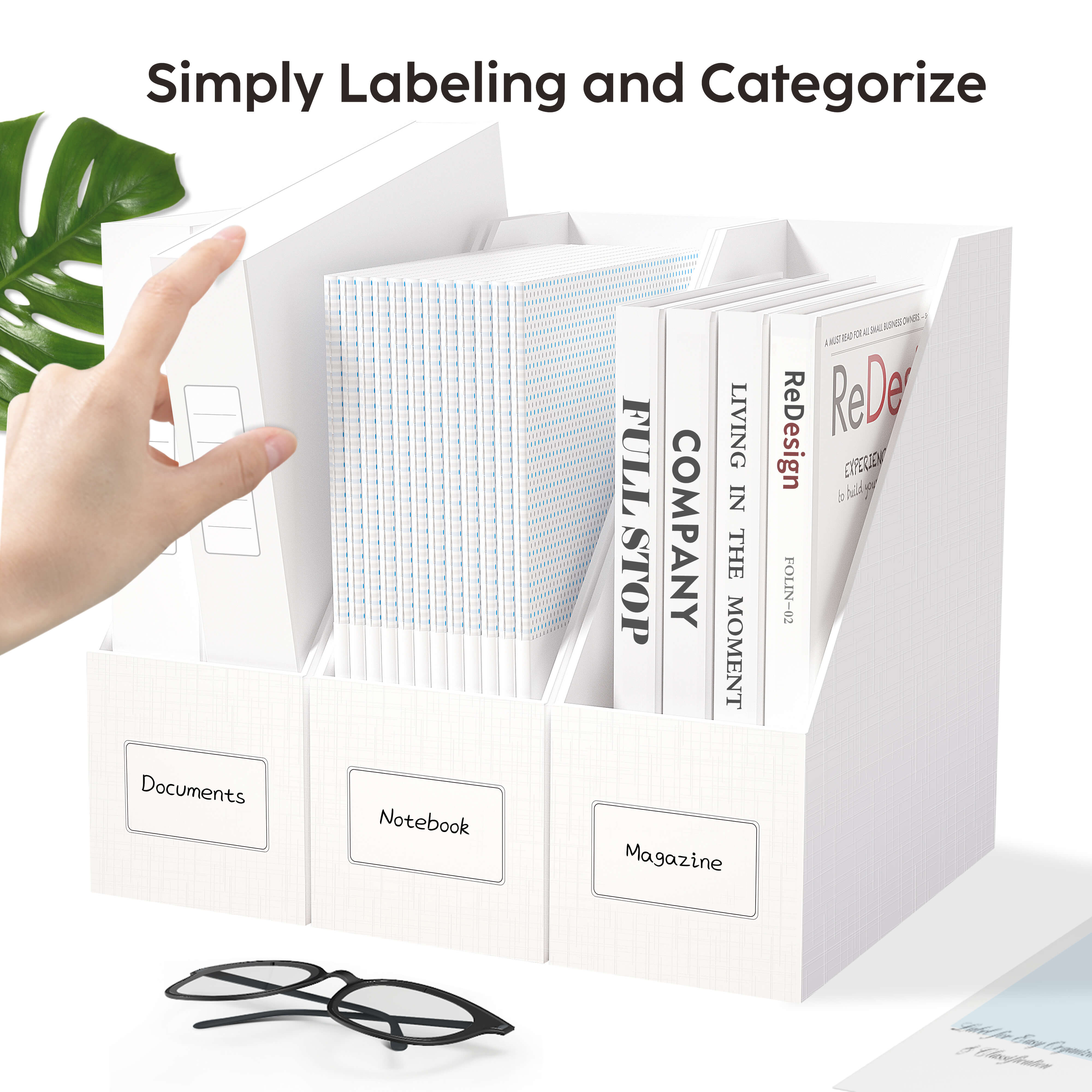 File Magazine Rack Cardboard Cardboard Magazine File Standing Holders for Storing Books, Documents ...