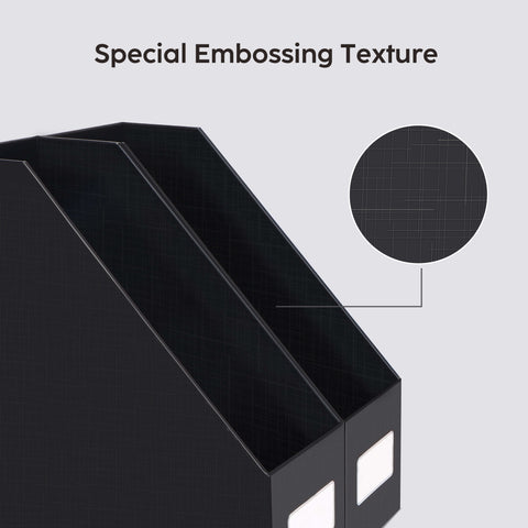 the-detail-of-black-magazine-file-holders-special-embossing-texture