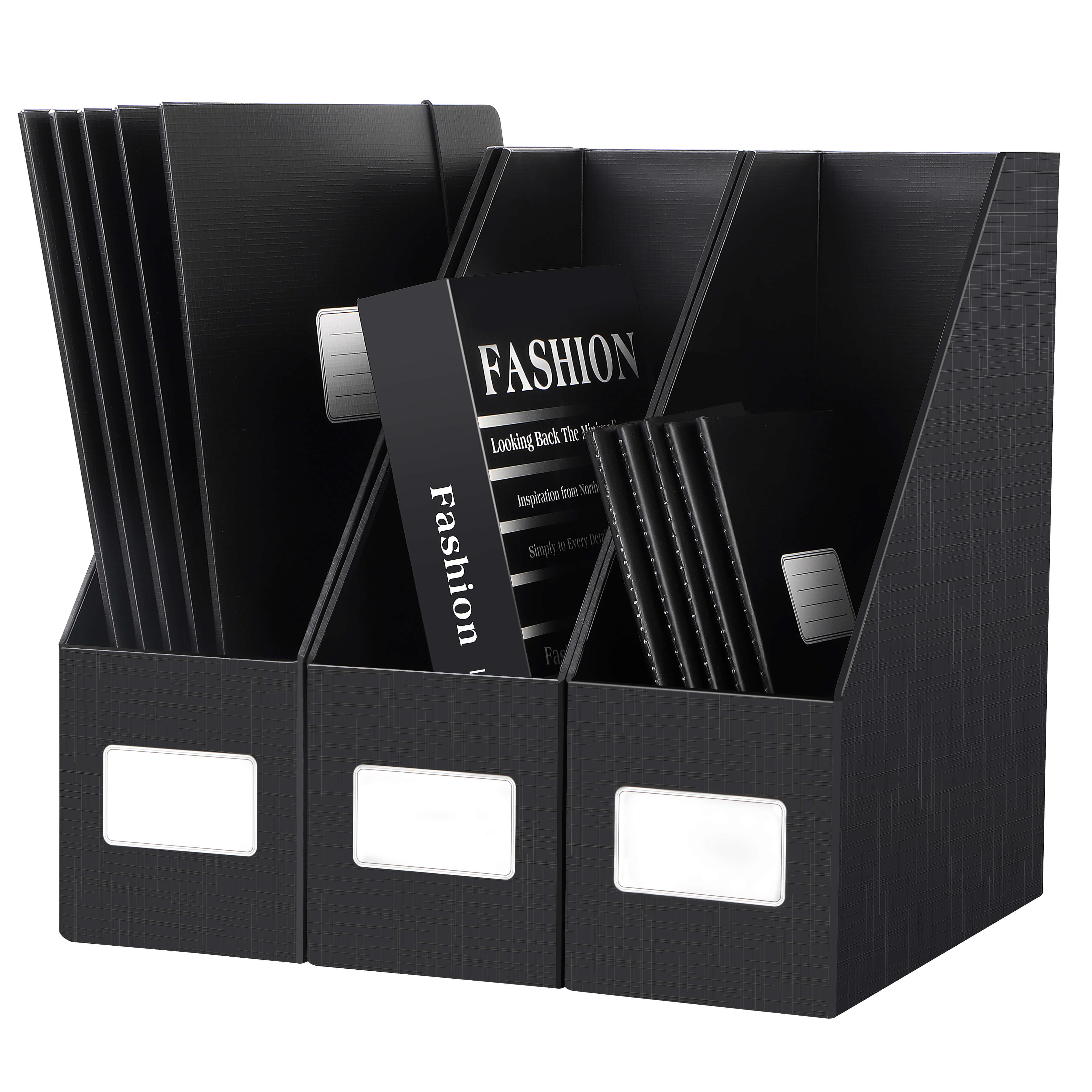 Cardboard Magazine File Standing Holders for Storing Books