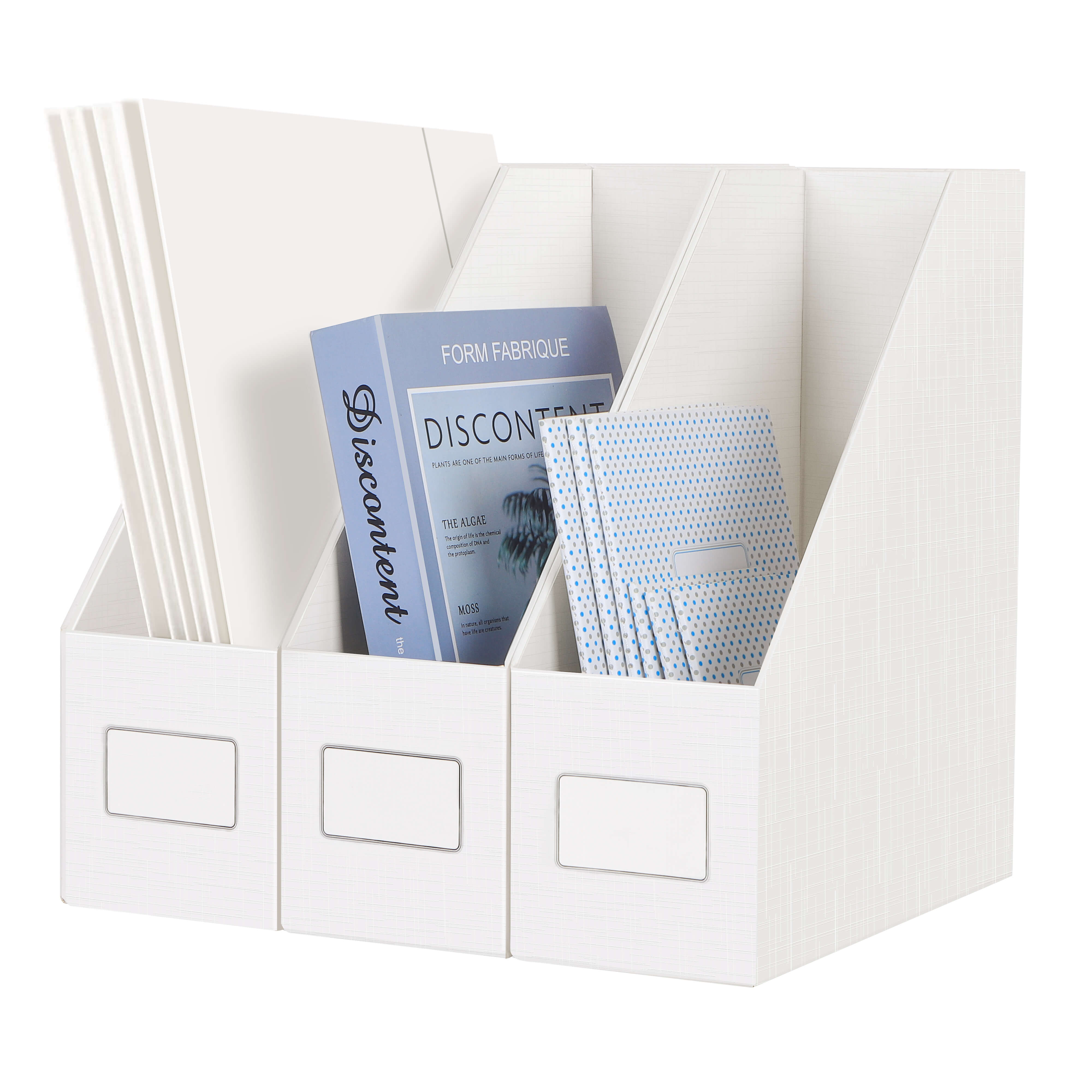 File Box Magazine Holder Stand Cardboard Magazine File Standing Holders for Storing Books, Documents ...